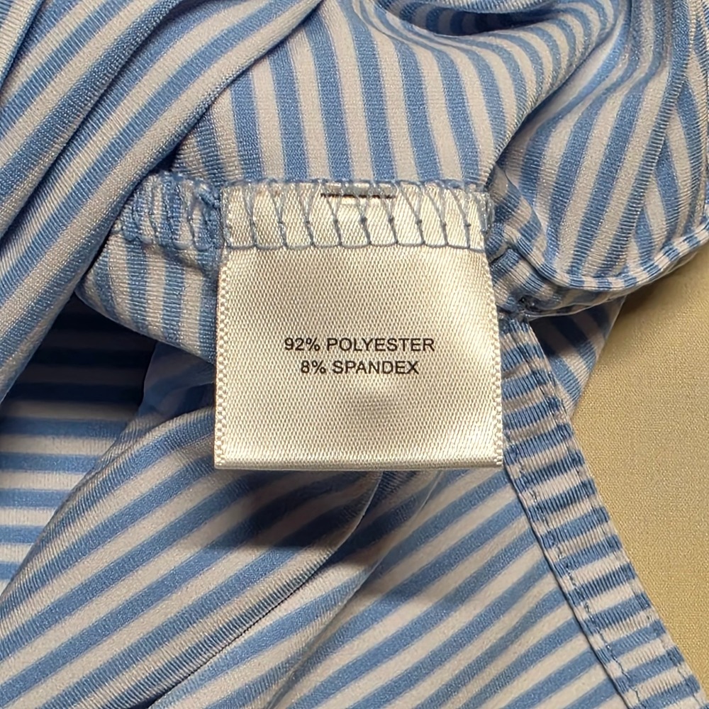 Peter Millar Summer Comfort Polo Shirt Men XL Blue/White Striped Pullover RegFit - Picture 8 of 9